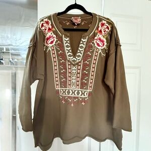 Johnny Was Embroidered Sweatshirt 2X